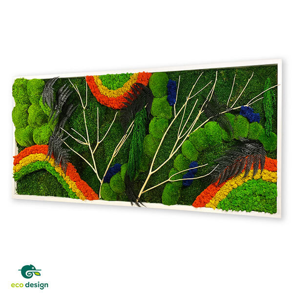 tablou din licheni multicolori muschi si plante stabilizate