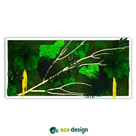 Tablou din licheni si plante stabilizate