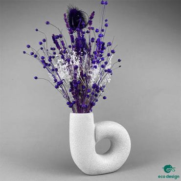 Buchet cu flori stabilizate "PURPLE JOY" cu vaza